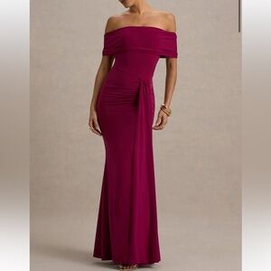 Club L London Strapless Burgandy Gown